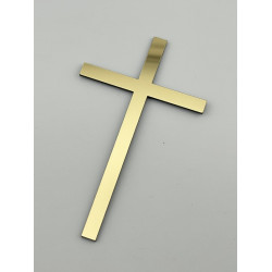 Топер хрестик для торта золотий, на хрещення, великдень